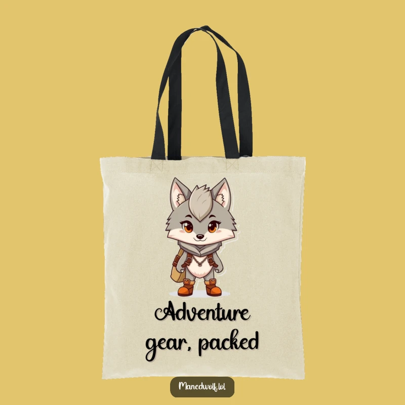 Funny Maned Wolf Adventure Tote Bag: Carry Your Gear, Perfect Humorous Explorer Gift