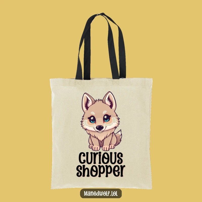 Funny Maned Wolf Curious Tote Bag: Carry Your Wonder