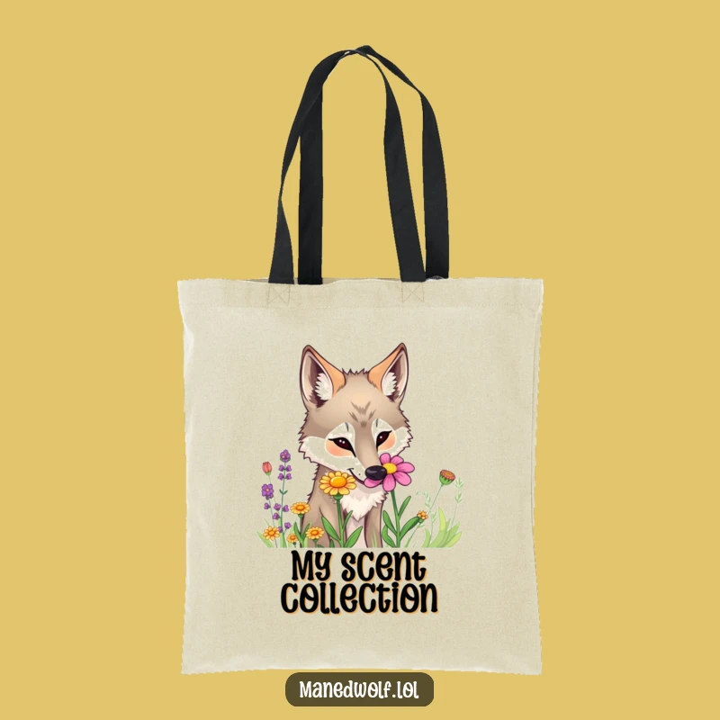 Funny Maned Wolf Flower Tote Bag - Carry Your Curiosity!