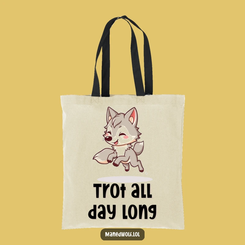 Funny Kawaii Maned Wolf Tote Bag: Carry Bouncy Joy Everywhere You Go